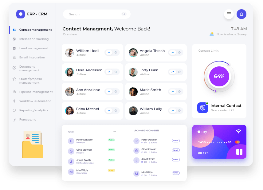 ERP CRM Dashboard Interface